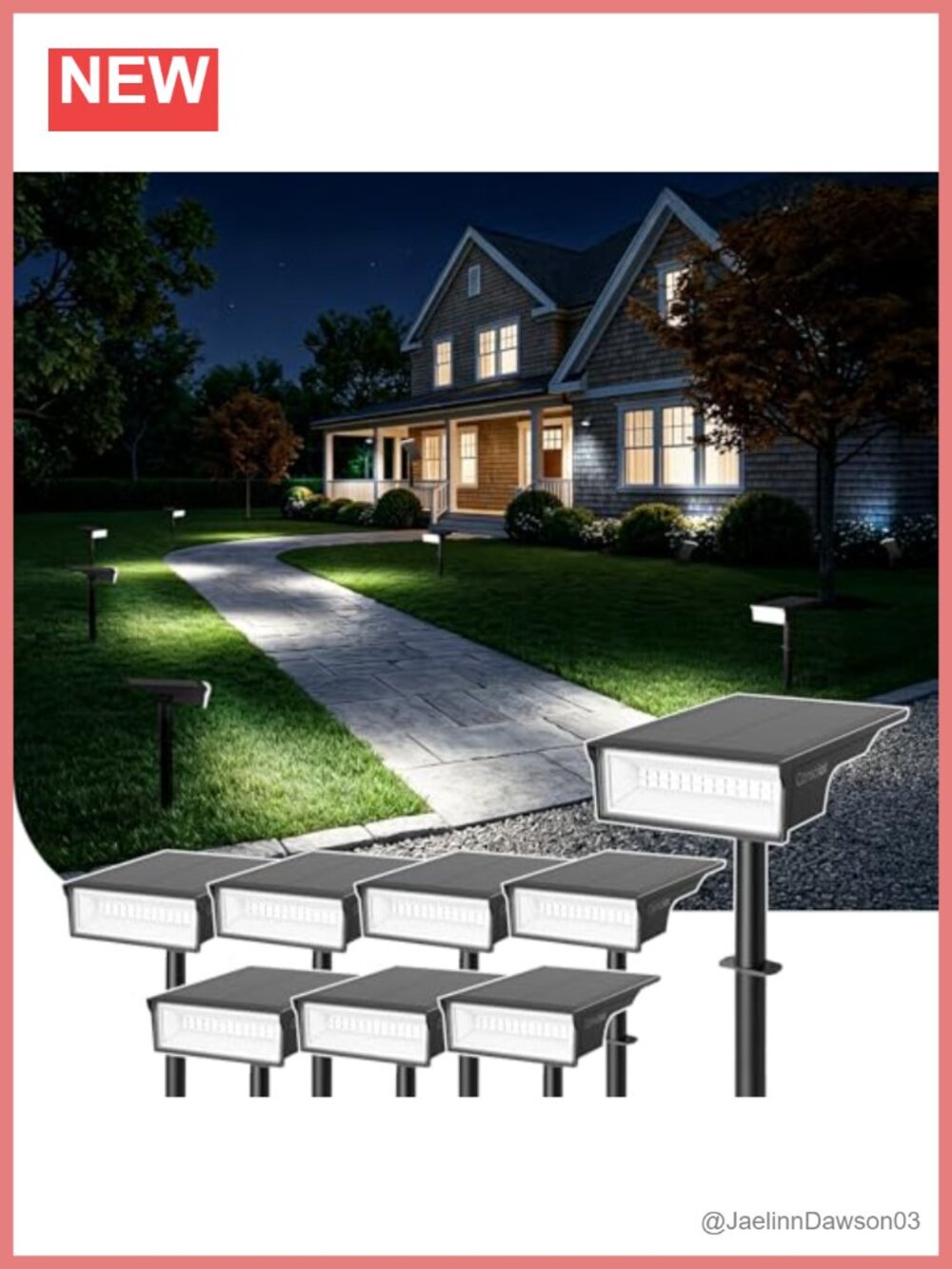 Solar Spotlights Outdoor Waterproof 8 Pack 600 Lumens LED